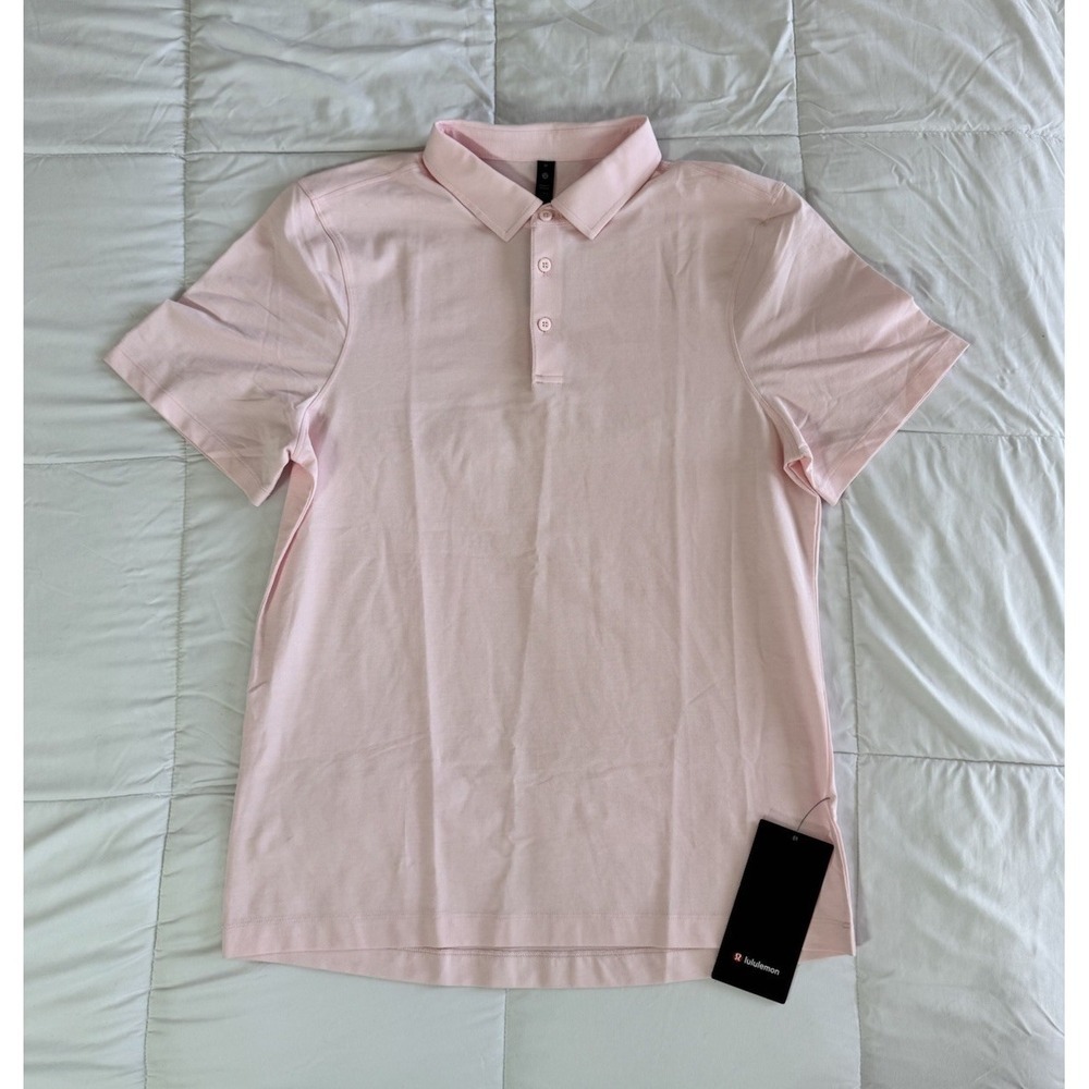 Lululemon Evolution Short Sleeve Polo Shirt Oxford Medium Strawberry Milkshake
